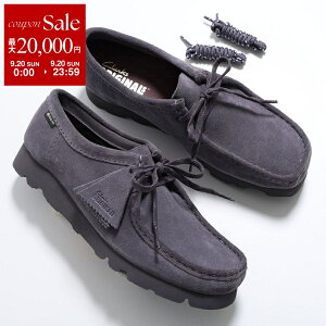 �y�ő�2���~OFF�N�[�|���ΏہE9/20����zClarks �N���[�N�X ���J�V�� WALLABEE.GTX �����r�[ �S�A�e�b�N�X GORE-TEX 26183068 �����Y �X�E�F�[�h �h�� ���� Vibram�\�[�� �V���[�Y �C PURPLE-GREY-SDE�ydc_kikaku�z