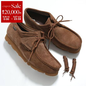 【最大2万円OFFクーポン対象・9/25～9/27限定】Clarks クラークス モカシン 26179251 26185542 WallabeeGTX ワラビー ゴアテックス メンズ GORE-TEX レースアップ スウェード ローカット シューズ 靴 Black-Sde