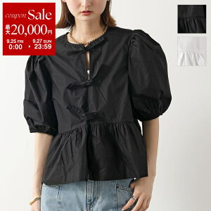 �y�ő�2���~OFF�N�[�|���ΏہE9/25�`9/27����zGANNI �K�j�[ �u���E�X Cotton Poplin Peplum Blouse F7364 6479 ���f�B�[�X ���� ���{�� �R�b�g�� �p�t�X���[�u �y�v���� �J���[2�F