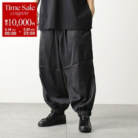Y-3 ワイスリー ジョガーパンツ 3S PANTS IN4350 メンズ サテン ルーズフィット ワイドパンツ Dリング ロゴ BLACK