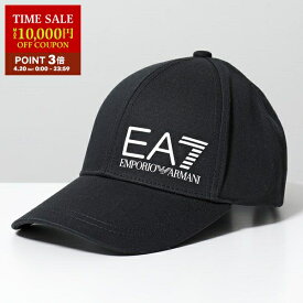 EA7 EMPORIO ARMANI エアセッテ エンポリオアルマーニ ベースボールキャップ 247088 CC010 メンズ コットン ロゴ 帽子 28221/BLACK/white【po_saan】