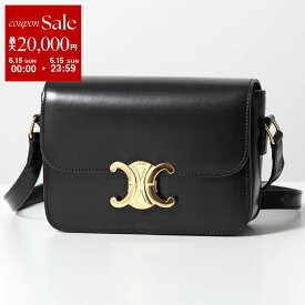 CELINE セリーヌ 188423BF4.38NO TEEN ティーン Small Triomphe トリオンフ スモール レザー ショルダーバッグ ポシェット Black 鞄 レディース