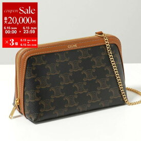 【6/15限定・最大2万円OFFクーポン配布中】CELINE セリーヌ ショルダーバッグ TRIOMPHE トリオンフ 10E382CBX.04LU レディース チェーン クラッチ ポーチバッグ ポシェット 鞄 Tan【po_sannn】