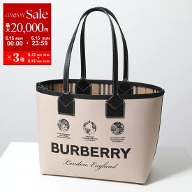 【6/15限定・最大2万円OFFクーポン配布中】BURBERRY バーバリー トートバッグ HERITAGE TOTE ヘリテージ 8063120 レディース ラベルプリント スモール ロンドン ポーチ付き 鞄 A1435/BEIGE【po_sannn】