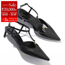 CELINE セリーヌ パンプス KITTEN キトゥン 352193676C.38NO レディース Triomphe トリオンフ Tストラップ ヒール レザー シューズ 靴 BLACK【po_sannn】