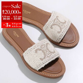 CELINE セリーヌ サンダル LYMPIA リンピア MULE 15 357924536C.02EC レディース ミュール フラット トリオンフ ウール ジャガード シューズ 靴 ECRU【po_sannn】
