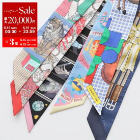 【6/15限定・最大2万円OFFクーポン配布中】HERMES エルメス ツイリー スカーフ TWILLY レディース フランス製 シルク バンダナ 総柄 ロゴ ケース付き カラー19色【po_sannn】