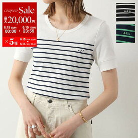 APC A.P.C. アーペーセー 半袖 Tシャツ t-shirt alexandrla COGWS F26340 レディース ボーダー ロゴプリント クルーネック コットン カラー3色【po_fivee】