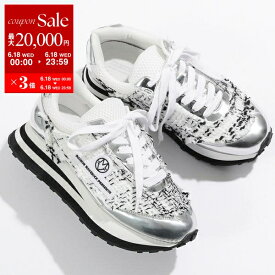 MAISON MAVERICK PRESENTS メゾン マーベリック スニーカー Tweed Ancestor Dad Sneaker MS2494 レディース ローカット ツイード シューズ 靴 WHITE【po_sannn】