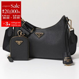 【6/18限定・最大2万円OFFクーポン配布中】PRADA プラダ ショルダーバッグ Re Edition 2005 エディション 1BH204 NZV レディース サフィアーノレザー ミニポーチ付き ハンドバッグ 鞄 F0632/NERO1【po_sannn】