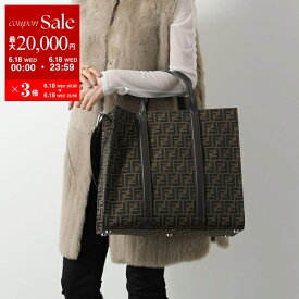 FENDI フェンディ トートバッグ 7VA390 AG0M レディース ショッパー ショッピングバッグ FF柄 FFジャカードファブリック×カーフレザー 鞄 F19KW【po_sannn】