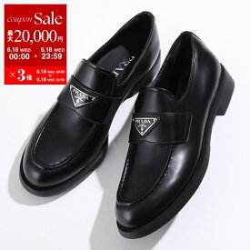 PRADA プラダ ローファー 1D329N 055 レディース ブラッシュドレザー トライアングルロゴ シューズ 靴 F0002/NERO【po_sannn】