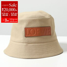 【6/18限定・最大2万円OFFクーポン配布中】LOEWE ロエベ バケットハット BUCKET HAT K820HB1XA7 レディース コットンキャンバス ロゴレザーパッチ 帽子 2556/SAND/TAN【po_sannn】