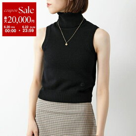 【6/20～22限定・最大2万円OFFクーポン配布中】CELINE セリーヌ ノースリーブ ニット 2ADRT977V.38NO レディース タートルネック ベスト カシミヤ Triomphe トリオンフ ロゴ 刺繍 ブラック