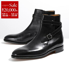 【6/20～22限定・最大2万円OFFクーポン配布中】JOHN LOBB ジョンロブ ジョッパーブーツ ABBOT アボット 400041L CALF H/W メンズ レザー クロスストラップ アーモンドトゥ ワイズE 革靴 BLACK