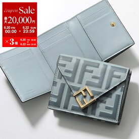 【6/20～22限定・最大2万円OFFクーポン配布中】FENDI フェンディ 三つ折り財布 8M0480 AT4S レディース FFダイヤモンド ミニ財布 レザー F1QI7/ANICE+CERULEO+OS【po_sannn】