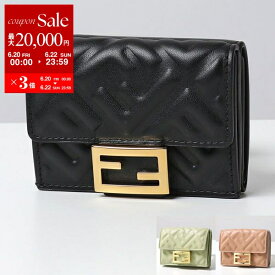 【6/20～22限定・最大2万円OFFクーポン配布中】FENDI フェンディ 三つ折り財布 Baguette バゲット 8M0395 AAJD レディース マイクロ FF柄 ミニ財布 レザー カラー6色【po_sannn】
