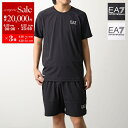 【6/20～22限定・最大2万円OFFクーポン配布中】EA7 EMPORIO ARMANI エアセッテ エンポリオアルマーニ セットアップ 8NPV03 PNDDZ メンズ 半袖 Tシャツ＋ハーフパンツ ロゴ カラー2色【po_sannn】