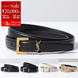 【6/20～22限定・最大2万円OFFクーポン配布中】SAINT LAURENT サンローラン ベルト YSL BELT 2.0 ナロー 554465 612616 BOO0W BOO0E BRM0E DTI0W レディース レザー YSLメタル カサンドラロゴ スクエアバックル カラー5色【po_sannn】