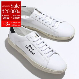 【6/20～22限定・最大2万円OFFクーポン配布中】SAINT LAURENT サンローラン スニーカー クラシック SL/06 610685 AABEE メンズ レザー ローカット レースアップ ロゴ刺繍 靴 9061/BLANC-OPTIQUE/NERO【po_sannn】