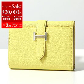 【6/20～22限定・最大2万円OFFクーポン配布中】HERMES エルメス 三つ折り財布 BEARN COMBINE ベアン コンビネ 082876CK レディース シェーブル レザー W刻印 スモール ミニ財布 Hメタルロゴ SV金具 LIMONCELLO【po_sannn】