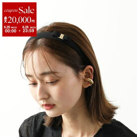 FERRAGAMO フェラガモ 34 0086 ヴィラリボン カチューシャ ヘアバンド NERO/ORO レディース【dc_kikaku】