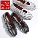 【7/18～21限定・最大2万円OFFクーポン配布中】ALAIA アライア バレエシューズ BALLERINA STRAP AA3A029CK116 レディース フラットシューズ レザー ラインストーン装飾 靴 カラー2色