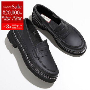 y10/15Eő2~OFFN[|zzzHUNTER n^[ C[t@[ WOMEN REF STITCH PENNY LOAFER WFF1089RMA fB[X CV[Y h o[ S C BLACK