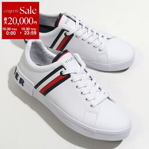 【10/30限定・最大2万円OFFクーポン配布中】TOMMY HILFIGER トミー ヒルフィガー スニーカー RAMUS メンズ ローカット フェイクレザー ロゴ シューズ 靴 WHITE