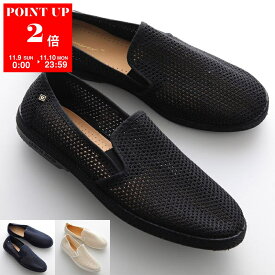 RIVIERAS リビエラ スリッポン CLASSIC F 30° FILET MESH メンズ エスパドリーユ メッシュ ラバーソール メタルロゴ シューズ 靴 カラー3色