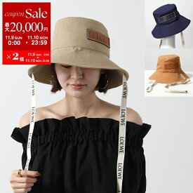 【11/9-11/10限定・最大2万円OFFクーポン配布中】LOEWE ロエベ フィッシャーマンハット K820HF1X16 K820HF1X67 レディース バケットハット コットン キャンバス ロゴ 帽子 カラー3色【dc_kikaku】