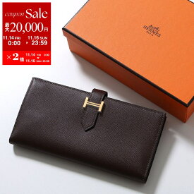 【11/14-11/16限定・最大2万円OFFクーポン配布中】HERMES エルメス 二つ折り長財布 ベアン スフレ Bearn Souffle H084871CC メンズ レディース マダム レザー B刻印 Hメタルロゴ GD金具 MOKA モカ