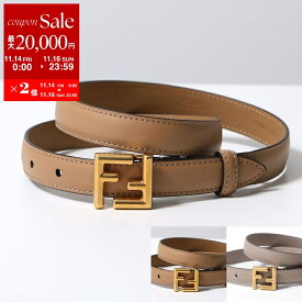 【11/14-11/16限定・最大2万円OFFクーポン配布中】FENDI フェンディ ベルト 8C0648 AAIW レディース レザー FFロゴ ナローベルト カラー4色 8C0648AAIWF1550