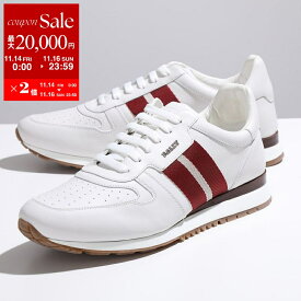【11/14-11/16限定・最大2万円OFFクーポン配布中】BALLY バリー スニーカー ASTEL-FO 6231539 ワイズD メンズ レザー ローカット バリーストライプ メタルロゴ シューズ 靴 07/0300-WHITE