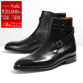 【11/14-11/16限定・最大2万円OFFクーポン配布中】JOHN LOBB ジョンロブ ジョッパーブーツ ABBOT アボット 400041L CALF H/W メンズ レザー クロスストラップ アーモンドトゥ ワイズE 革靴 BLACK