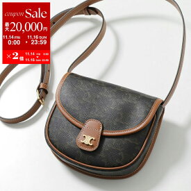 【11/14-11/16限定・最大2万円OFFクーポン配布中】CELINE セリーヌ ショルダーバッグ Triompheトリオンフ 196702BZJ.04LU レディース レザー ミニベザース メタルロゴ クロスボディ 鞄 Tan