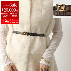 【11/14-11/16限定・最大2万円OFFクーポン配布中】FENDI フェンディ ベルト 8C0648 AQ1J レディース FF柄 FFバックル ズッカ柄 レザー ナローベルト F1N1Y/MAYA+NERO+OBUR
