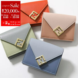 【11/14-11/16限定・最大2万円OFFクーポン配布中】FENDI フェンディ 三つ折り財布 8M0480 ALV4 レディース FFダイヤモンド レザー ミニ財布 豆財布 FFロゴメタル バイカラー 小銭入れあり カラー12色