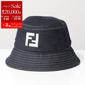 【11/14-11/16限定・最大2万円OFFクーポン配布中】FENDI フェンディ バケットハット FXQ958 ARR1 レディース デニム FFロゴ ジャガード 帽子 F0QA2/BLUE