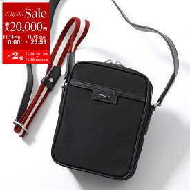 【11/14-11/16限定・最大2万円OFFクーポン配布中】BALLY バリー ショルダーバッグ CODE CROSS NS MAC02P NY223 メンズ クロスボディ ナイロン ロゴ ストライプ 鞄 U901P/BLACK+PALLADIO