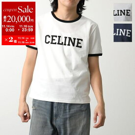 【11/14-11/16限定・最大2万円OFFクーポン配布中】CELINE セリーヌ Tシャツ RX02R507Z.01QF RX02R507Z.FYW4 メンズ 半袖 カットソー クルーネック コットン ロゴパッチ カラー2色