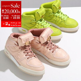 【11/14-11/16限定・最大2万円OFFクーポン配布中】FENDI フェンディ スニーカー 8E8380 ALIR レディース ハイカット ナイロン × レザー バゲットポケット付き FFロゴ シューズ 靴 カラー2色