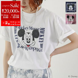 【11/14-11/16限定・最大2万円OFFクーポン配布中】GOODROCKSPEED グッドロックスピード 半袖Tシャツ / Disney / MICKEY MOUSE / DESING T-SHIRT / ディズニー / ミッキーマウス / 25FDS003W レディース コットン カットソー カラー3色