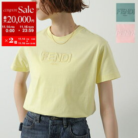 【11/14-11/16限定・最大2万円OFFクーポン配布中】FENDI KIDS フェンディ キッズ Tシャツ JUI174 7AJ レディース ガールズ 半袖 カットソー コットン クルーネック ロゴT 刺繍 カラー3色