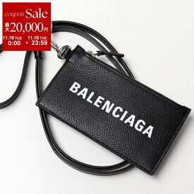 【11/18限定・最大2万円OFFクーポン配布中】BALENCIAGA バレンシアガ コインケース 594548 1IZI3 1IZ43 メンズ カードケース レザー ネックストラップ付き ネックポーチ フラグメントケース 1090/BLACK/L-WHITE