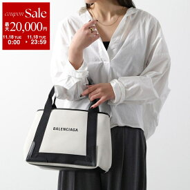 【11/18限定・最大2万円OFFクーポン配布中】BALENCIAGA バレンシアガ トートバッグ NAVY CABAS S ネイビー カバ 339933 2HH3N レディース キャンバス ポーチ付き 鞄 9260/NATURAL-BLACK