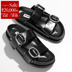 【11/18限定・最大2万円OFFクーポン配布中】JIL SANDER ジルサンダー サンダル J15WP0090 P2775 レディース レザー バックル ダブルストラップ シューズ 靴 001/BLACK