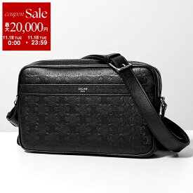 【11/18限定・最大2万円OFFクーポン配布中】CELINE セリーヌ ショルダーバッグ Horizontal Messenger ホリゾンタル 117003FS3.38SI メンズ トリオンフ レザー ロゴ クロスボディ 鞄 Black