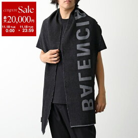 【11/18限定・最大2万円OFFクーポン配布中】BALENCIAGA バレンシアガ マフラー 530047 420B0 メンズ ウール ストール 大判 ロゴ 1260