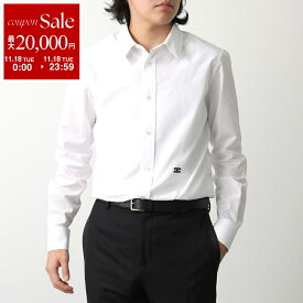 CELINE セリーヌ シャツ 2C983100X.01BC メンズ 長袖 コットンポプリン トリオンフ ロゴ 刺繍 ラウンドヘム ホワイト